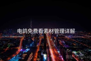 电鸽免费看素材管理详解