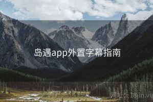 岛遇app外置字幕指南