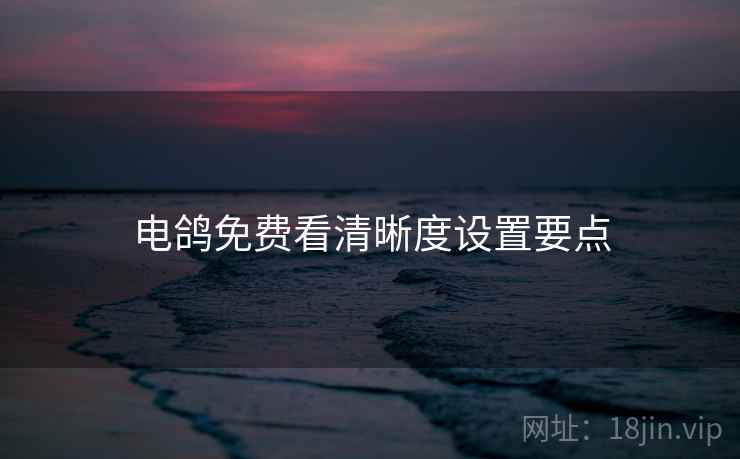电鸽免费看清晰度设置要点