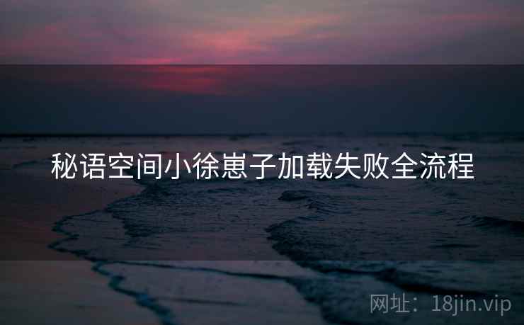 秘语空间小徐崽子加载失败全流程