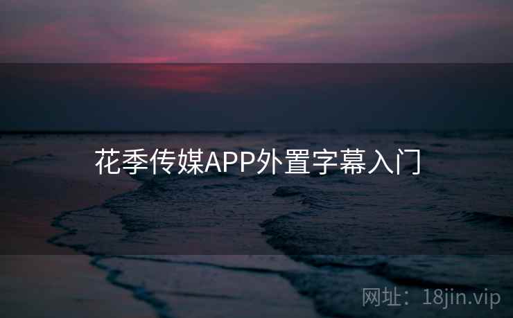 花季传媒APP外置字幕入门