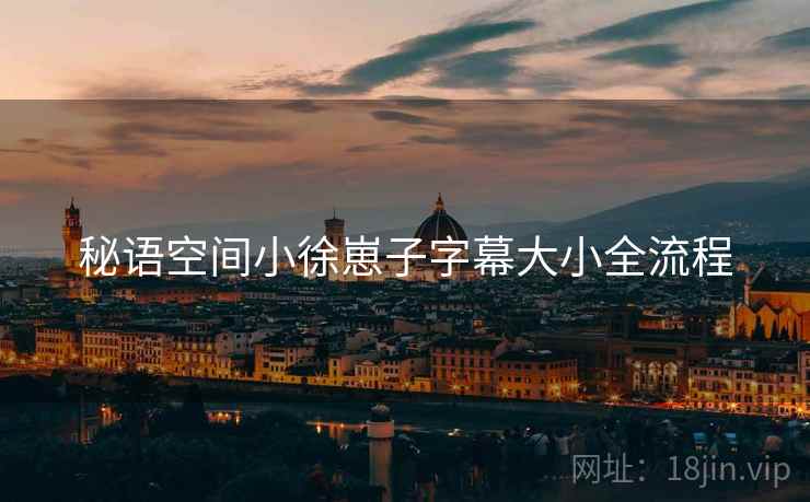 秘语空间小徐崽子字幕大小全流程